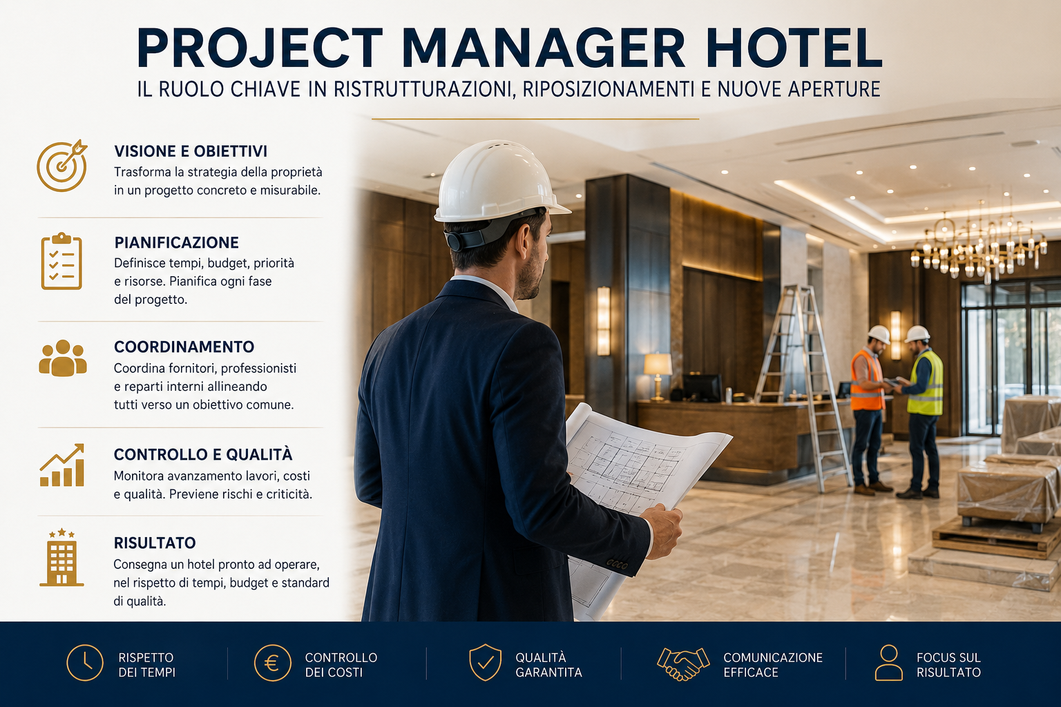 Project Manager hotel: il ruolo chiave in ristrutturazioni, riposizionamenti e nuove aperture