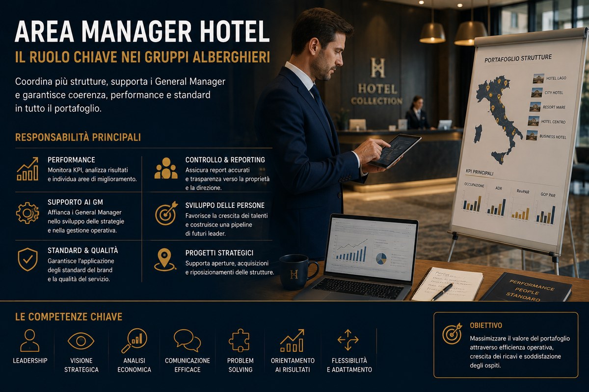 Area Manager hotel: ruolo, competenze e selezione per gruppi alberghieri